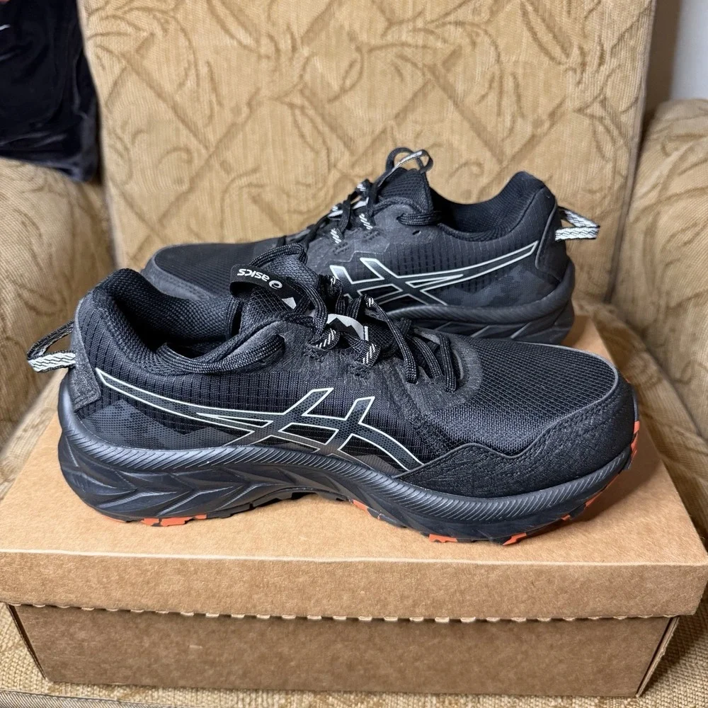 ASICS Gel-Venture 10 Midnight Black 1011B966 Men's Size 8 X-Wide Trail Shoes New